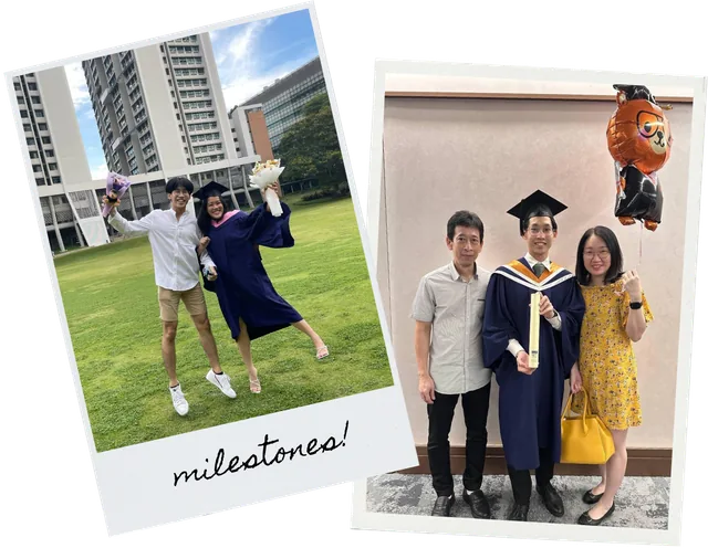 Graduation celebrations, captioned milestones!