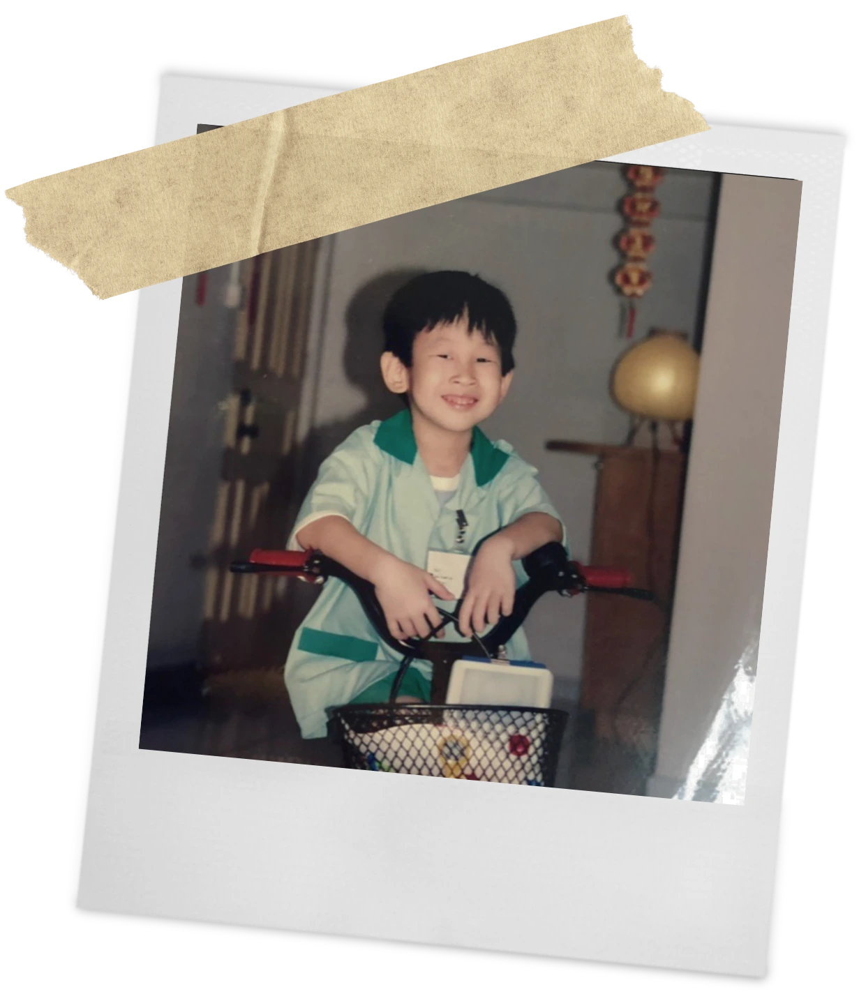 A childhood Polaroid photograph of Xuan Le